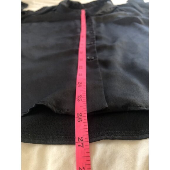 ASOS Design Black Button-Up Blouse Shirt Women's 6 Minimalist Capsule Wardrobe - Picture 7 of 7